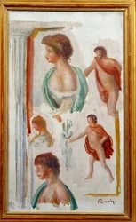 Karakterer af den antikke tragedie akvarel af Pierre Auguste Renoir