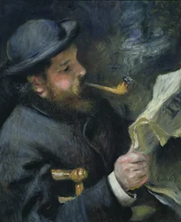 Claude Monet (1840-1926) læser en avis, 1872