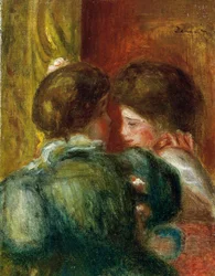 To kvindehoveder eller Logen. Maleri af Pierre Auguste Renoir (Pierre-Auguste) (1841-1919). Olie på lærred. Privat samling