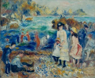 Børn ved havet på Guernsey