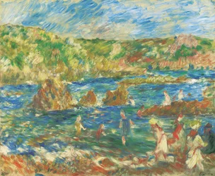 Børn på stranden Guernsey, ca. 1883