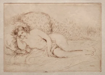 Tilbagelænet nøgen kvinde, 1906.