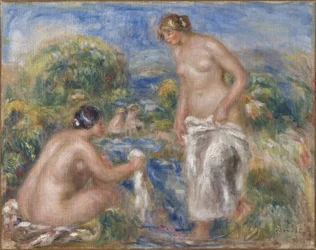 Femmes au bain - Badende kvinder, af Renoir, Pierre Auguste (1841-1919). Olie på lærred. c. 1915-1916. Mål: 40,5x51 cm. Nationalmuseum Stockholm