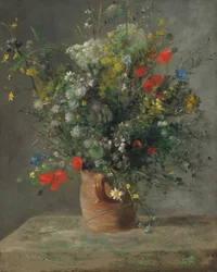 Blomster i en vase, ca. 1866.