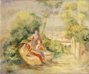Piger i en have, ca. 1895