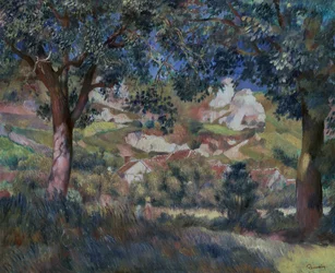 Landskab ved La Roche Guyon, ca. 1887 (olie på lærred)