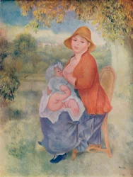 Madame Renoir ammer sit barn, c1885 1932
