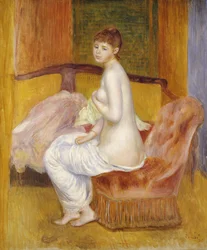 Siddende nøgen, hvilende, 1885