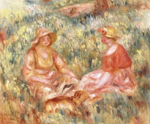 To kvinder i græsset, ca. 1910