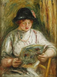 Kvinde læsning; Kvinde læser, ca. 1910-12