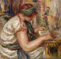 Kvinde i arabisk kjole læsning; Kvinde i arabisk bluse læser, 1919