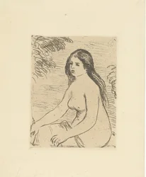 Siddende nøgen kvinde Femme nue assise