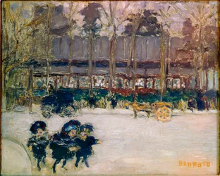 Boulevard de Clichy, three children Painting by Pierre Bonnarddani