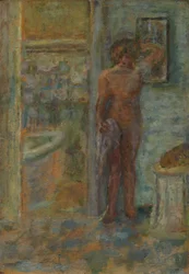 Kvinde nøgen i et interiør, ca. 1917.