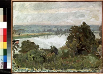 ""Seinen nær Vernon"" (Seinen nær Vernon) Maleri af Pierre Bonnard (1867-1947) 1911 Dim. 41x52 cm Eremitagemuseet, Sankt Petersborg (Saint-Petersburg)