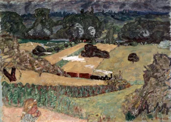 Landskab med godstog, 1909.