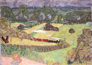 Landskab med godstog, 1909