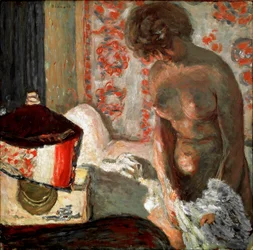 Nøgen ved lampen Maleri af Pierre Bonnard (1867-1947) 1910-1911 Dim. 75,5x75 cm Bern, Samling Hans R. Hahnloser