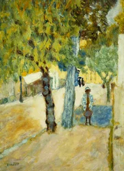 Folk i Gaden; Figures in the Street, ca. 1925 (olie på lærred)