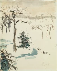 Winter Landscape, 1910 (wc & blyant på papir)