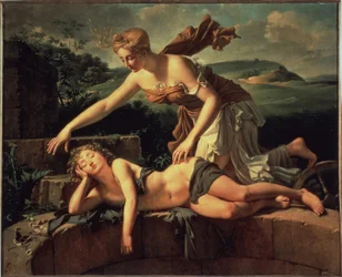 Barnet og Formuen. Maleri af Pierre Bouillon (1776 - 1831)