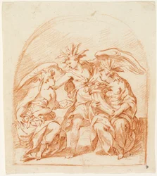 Allegorisk figur af sommeren flankeret af Pomona og Ceres