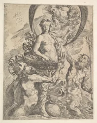 Jupiter, Pluto og Neptun tilbyder deres rigdomme til formuen, 1624.