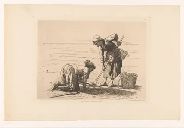 Fiskere ved Kystlinjen Pecheuses au bord de la mer. (titel på objekt)