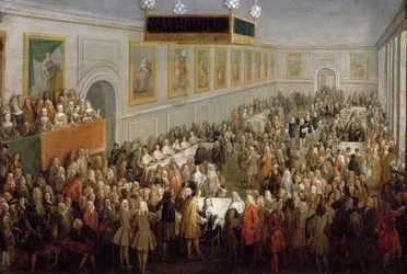 Festmåltid afholdt efter Ludvig 15.s kroning i ærkebispepalæet i Reims, 25. oktober 17