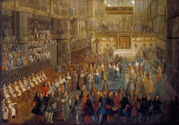 Kroningen af Ludvig 15. i katedralen i Reims, 25. oktober 1722