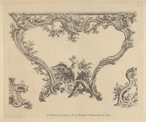 Design til et konsolbord, 1752.