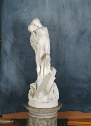 Figur af døden omfavner en kvindelig nøgen (marmor)