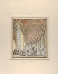 Halle aux Blés, indvendig udsigt, ca. 1810.