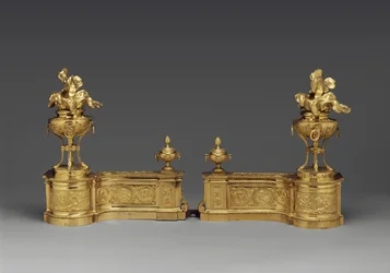 Andirons, ca. 1770-80 (forgyldt bronze)
