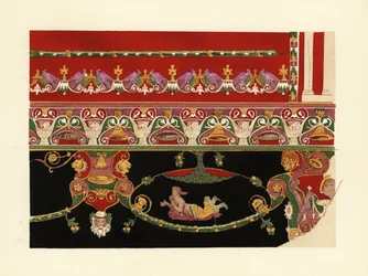 Dekorative motiver på vægmalerier i Herculaneum, Third Pompeian Style
