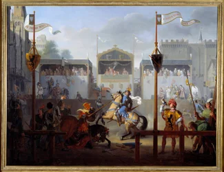 En turnering i det 14. århundrede. Maleri af Pierre Henri Revoil (1776-1842)