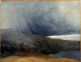 Storm ved en sø. Pierre-Henri De Valenciennes (1750-1819)