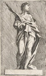 Stående kvindefigur, ca. 1739-40., ca. 1739-40.