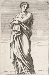 Stående kvindefigur, ca. 1739-40., ca. 1739-40.