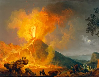 Vesuvs udbrud, af Pierre-Jacques Volaire (1729-1792), 52 x 79 cm, detalje