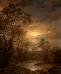 Moonlight Scene (maleri på panel)