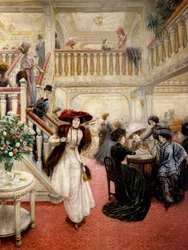 God tid: “Den store cafe”. Maleri signeret P. Poitevin (sandsynligvis Pierre-Jean Poitevin
