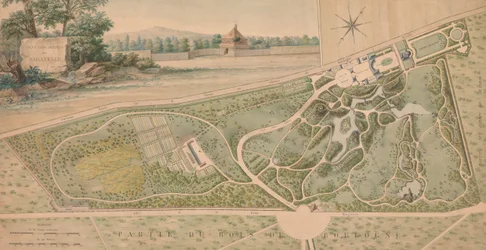 Plan for haven til Château de Bagatelle, 1817.