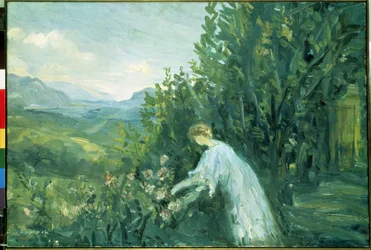 Kvinde i en have (Lady in the Garden). Maleri af Pierre Laprade (1875-1931)