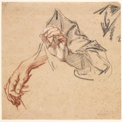 Study of Hands recto, Skitse af en hånd verso, 1700-tallet.