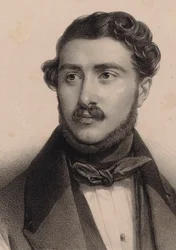 Portræt af komponisten Théodore Labarre 1805-1870.