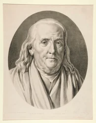 Benjamin Franklin, efter en skulptur af Jean-Antoine Houdon