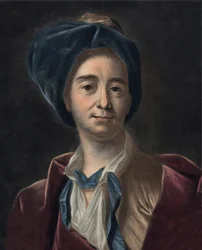 Portræt af Bernard Le Bouyer (Le Bovier) af Fontenelle (1657-1757), fransk forfatter. gravering efter Pierre Michel Alix