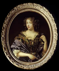 Portræt af Madame de Saint Germain. Helene Ferrand, datter af en rådmand i parlamentet i Paris, hustru til Louis Foucault, Marquis de Saint Germain Beaupre; døde i en alder af 34 år mellem 1681 og 1691. Maleri af Pierre Mignard (1612-1695)