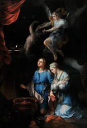Tobies historie "" Tobies og Sarras første bryllupsnat (Sarah, Sara)" (olie på lærred)